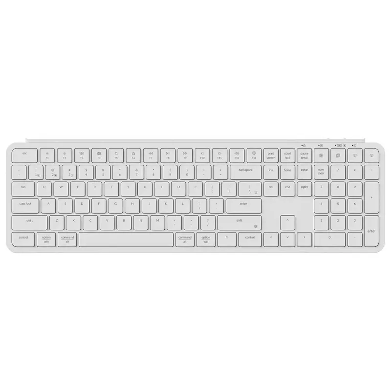 Keychron B6P-K8 tastatūra, pilnizmēra, USB, RF bezvadu, Bluetooth, ziloņkaula krāsā