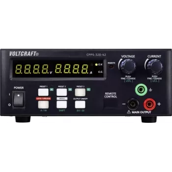 VOLTCRAFT CPPS-320-42 laboratorijas barošanas avots, regulējams 0.02–42 V līdzstrāva 0.01–20 A 320 W, USB tālvadība, programmējams, Au (CPPS-320-42)
