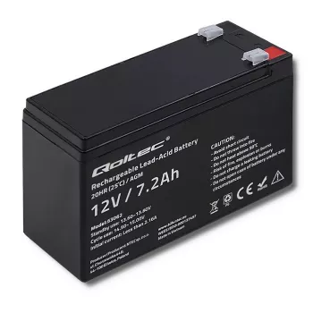 Qoltec 53062 AGM akumulators | 12V | 7,2 Ah | maks. 108A