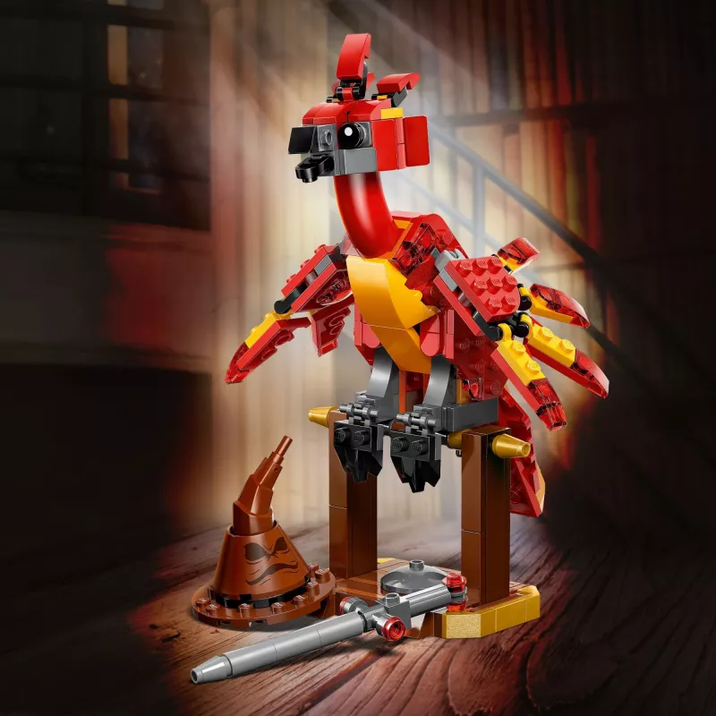 LEGO būvējamais Fenikss — Dumidora fēniksa modelis 76448, 299 detaļas, 160 mm augstums, vecumam 8+