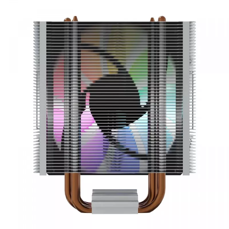 CPU dzesētājs SAVIO SAVGCOVORTEXX2ARGB ar 4 siltuma caurulēm, 120 mm ARGB ventilatoru, melns