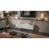 Cama FELLINI TV skapis 150x40x52 olīvzaļš + eļļota ozola virsma