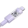 USB-C uz Lightning ātrās uzlādes kabelis Baseus Gem 1 m 20 W violets, neilona apvalks, 7 kontaktu Lightning