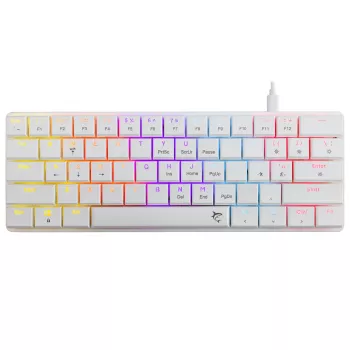 Mehāniskā tastatūra White Shark Nagamaki GK-006211 — kompakts izkārtojums, sarkanie mehāniskie slēdži, balts korpuss