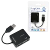 USB centrmezgls LOGILINK UA0139 — 4 portu USB 2.0, 480 Mbit/s, melns