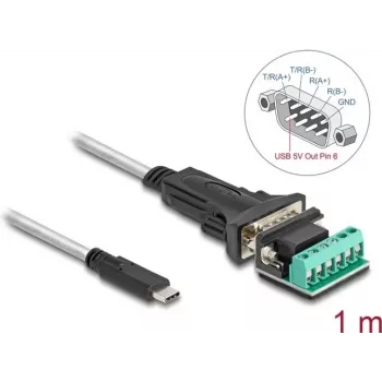 DeLOCK Adapteris USB Type-C uz seriālo RS-422/485 vīr. 1m 5V