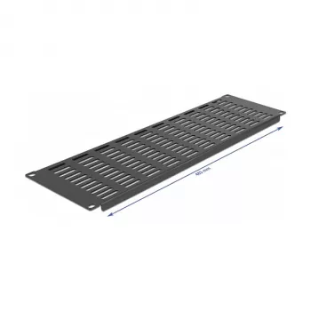 Ventilēts aizbīdnis DeLOCK 66681 19 collu tīkla skapja panelis horizontāls 3U melns
