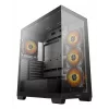Datora korpuss DeepCool CG580 4F Midi Tower — ATX/ITX/MicroATX, rūdīts stikls, 3 × 120 mm + 1 × 120 mm ventilatori, 2 × 3,5 collu un 2 × 2,5 collu nodalījumi, USB-A × 2 USB-C × 1, melns
