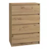 Kumode top e shop M4 ARTISAN — 4 atvilktnes, Ozols, 700×400×970 mm, Kokskaidu plātne