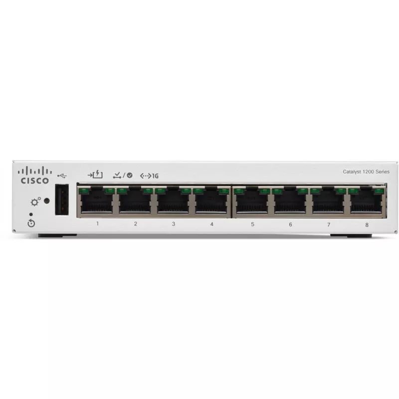 CISCO Catalyst 1200 8-portu GE darbvirsmas ārējais barošanas avots PoE ieeja