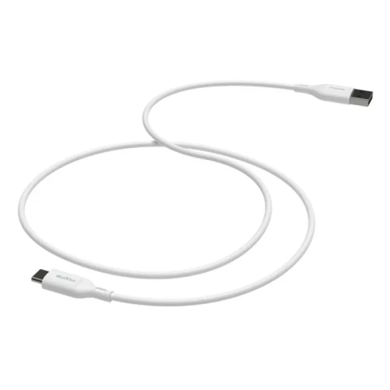 mophie essentials USB-C uz USB-A | uzlādes kabelis 2M, balts, 2 m, USB A, USB C, balts