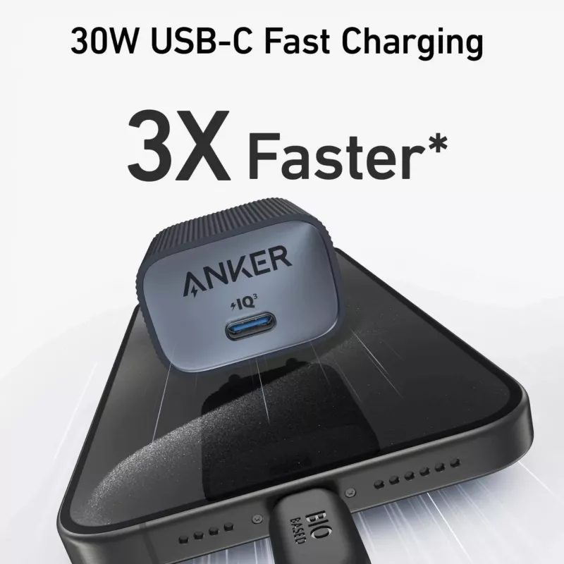 Iekštelpu lādētājs Anker 511 Nano A2337G11 — 30 W USB-C, melns