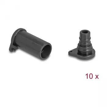 DeLOCK 60671 Port Dust Cover 10 pcs DL4 Silicone Melns 14x29x14 mm