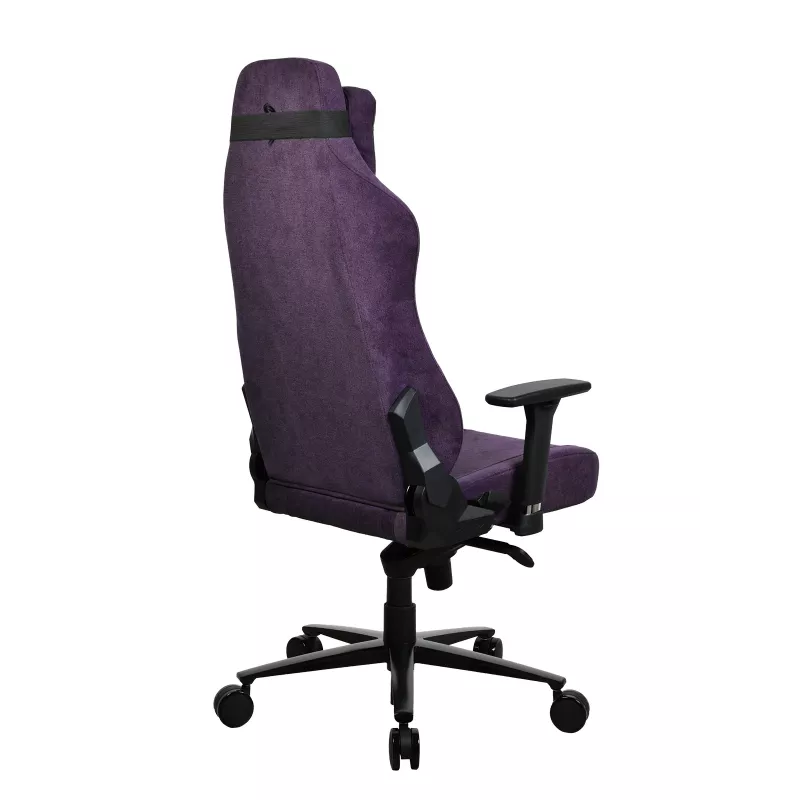 Spēļu krēsls Arozzi Vernazza SoftFabric violeta — ergonomisks dizains, regulējami roku balsti un augstums
