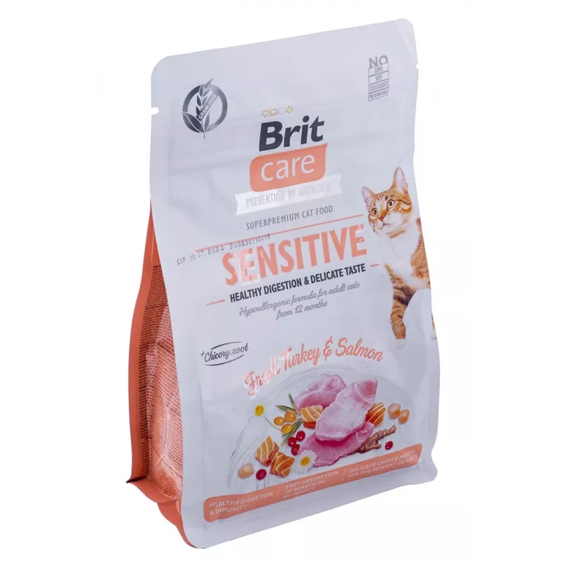 BRIT Care Grain-Free Sensitive Tītars&Lasis - sausā kaķu barība - 400 g