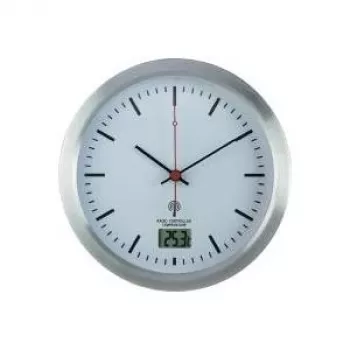 Sienas pulkstenis Renkforce E1003R — 17 cm diametrs, sudraba apdare