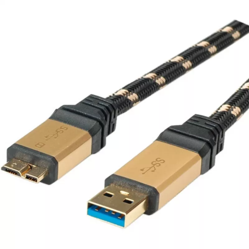 ROLINE Gold USB 3.0 kabelis, USB A spraudnis - USB 3.0 Micro B spraudnis 2,0 m (11.02.8879)