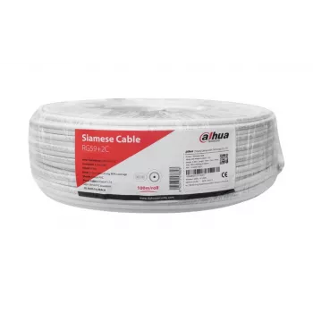 Kabelis RG59 COAX+PWR 100M Balts/PFM941I-RG59N/21-100-W Dahua
