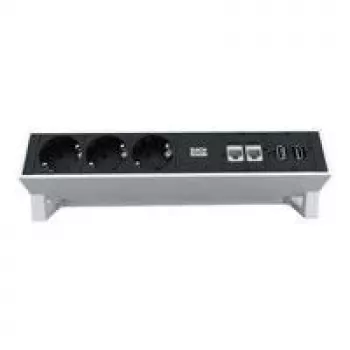 Strāvas pagarinātājs Bachmann DESK 2 0,2 m 3 maiņstrāvas kontaktligzdas Melns Balts
