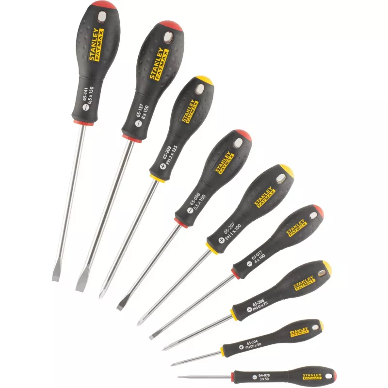 Manuālais skrūvgriežu komplekts STANLEY FATMAX FMHT65439-0 — taisnie skrūvgrieži, dažādi izmēri