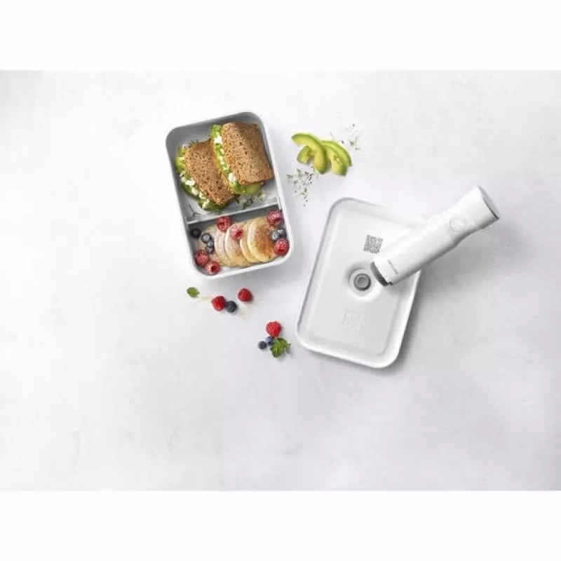 Pusdienu kaste ZWILLING FRESH & SAVE 1 L, plastmasa ar silikona blīvi, pelēka/balta