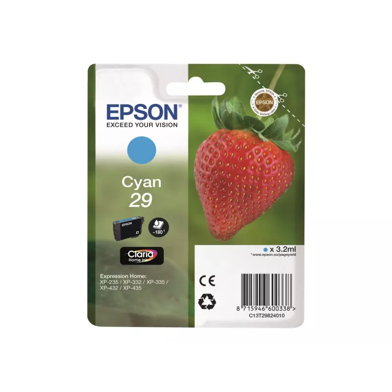 Epson Strawberry 29 C tintes kasetne 1 gab. Oriģināla standarta ietilpība ciāna