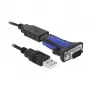 Seriālais kabelis DeLOCK 66280 USB Type-A DB-9 0,8 m Melns