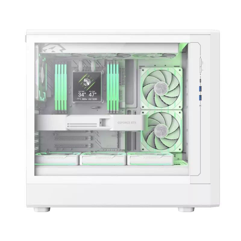 Gamemax korpuss | CLAW 460 WH | Balts | Mid-Tower | Barošanas bloks nav iekļauts