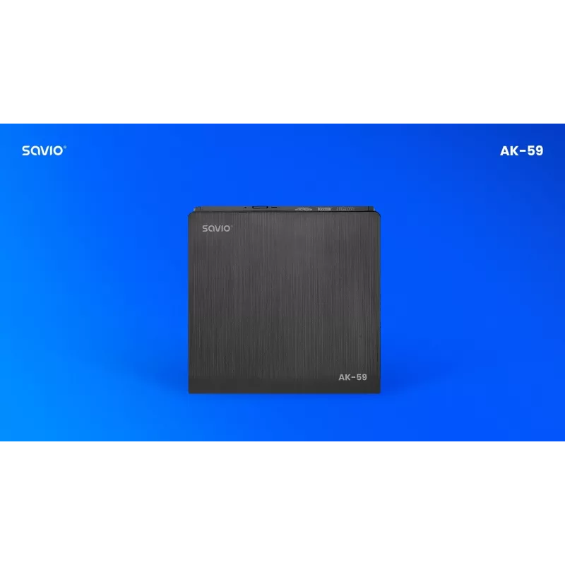 SAVIO AK-59 Ārējais plānais CD/DVD ierakstītājs R/RW - USB-C/USB-A, melns