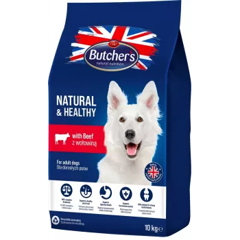 BUTCHER'S Natural&Healthy ar liellopu gaļu - sausā suņu barība - 10 kg