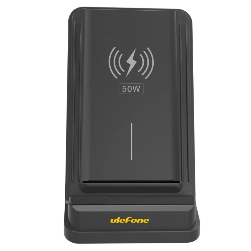 UleFone iekštelpu viedtālruņa lādētājs WCS01 — 50 W USB Type-C, bezvadu ātrā uzlāde, melns