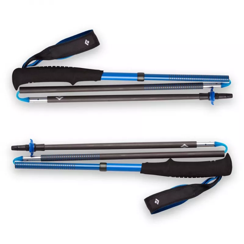 Pārgājienu nūjas Melns Diamond Distance Carbon Z, salokāms oglekļa kāts, 120 cm, 280 g, 3 segmenti