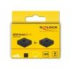 DeLock HDMI 2 - 1 divvirzienu 4K 60 Hz kompakts - Mazumtirdzniecības iepakojums - Video/Audio pārslēdzējs - 2 x HDMI - Galddatoram (64072)