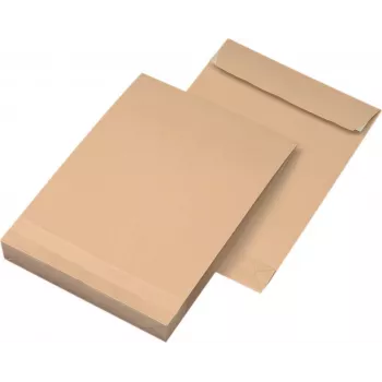 Pasta maisiņi MAILmedia B4 brūni ar 4,0 cm ieloci, iepakojumā pa 100