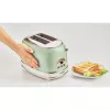 Ariete 155 Design 2 Slice Toaster ar sviestmaižu turētājiem, 6 grauzdēšanas līmeņi, 810 W, nerūsējošā tērauda korpuss, noņemama drupatu paplāte, pasteļzaļš