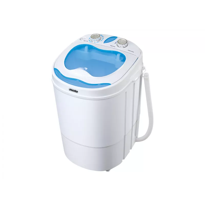 Augšas ielādes veļas mašīna Mesko MS 8053 — 3 kg ietilpība, 360×370×530 mm, zila/balta