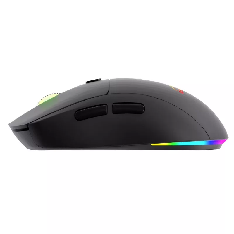 Bezvadu pele MEDIA-TECH MT1124 BT/RF Silent & Recharge — piemērota abām rokām, 3200 DPI, Bluetooth + 2,4 GHz USB, 6 pogas, uzlādējama