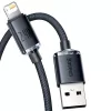 Baseus Crystal Shine kabelis USB uz Lightning, 2,4A, 2m (melns)