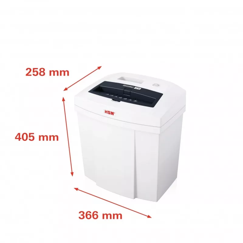 Papīra smalcinātājs HSM SECURIO C14, sloksnes smalcināšana, 22,6 cm, balts