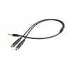 Audio adapteris Gembird CCA-417M 2×3,5 mm vīrišķais uz 3,5 mm sievišķo, 0,2 m, melns