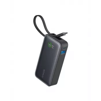 Powerbank 545 NANO 30W 10000mAh ar iebūvētu USB-C kabeli, melns