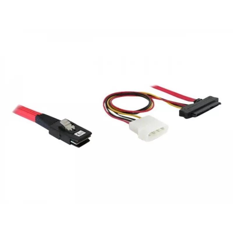 DeLOCK - iekšējais SAS kabelis (Serial Attached SCSI) - 4 joslu - 36 kontaktu 4i Mini MultiLane - iekšējā barošana, 4 kontaktu, iekšējais SAS, 29 kontaktu (SFF-8482) - 50 cm (83059)