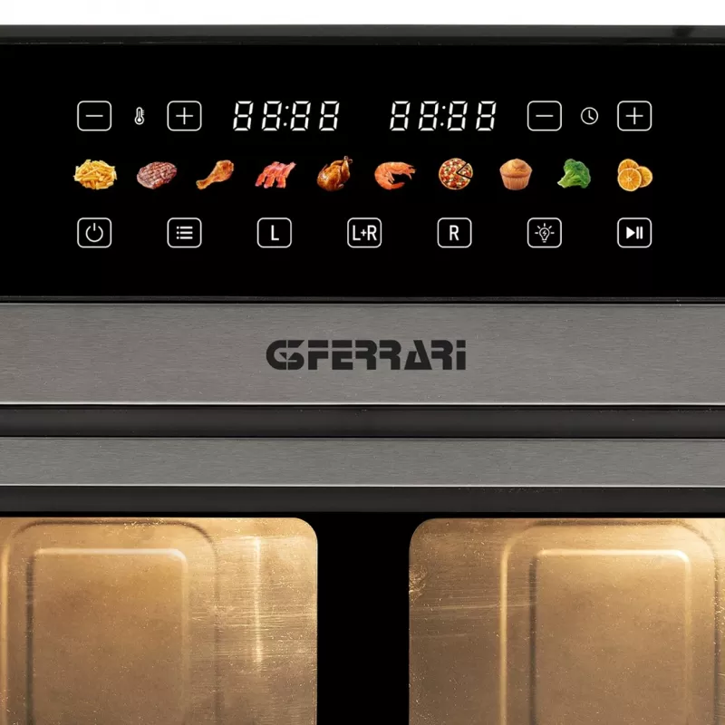 G3 Ferrari G10223 fritieris Double 12 L Brīvi stāvošs 2200 W Karstā gaisa fritieris Melna, Nerūsējošais tērauds