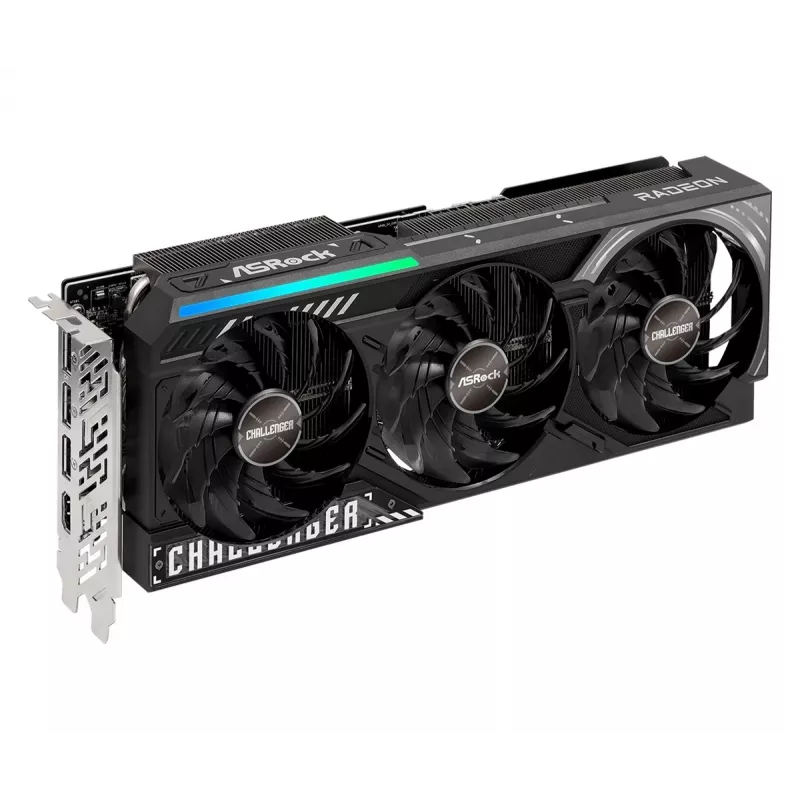Grafikas karte ASRock Challenger Radeon RX 9070 XT — 16 GB GDDR6, 256 bitu, PCIe 5.0, 3 ventilatoru aktīvā dzesēšana