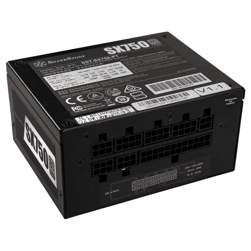 Barošanas bloks SILVERSTONE SX750 Platinum 750W 80 Plus Platinum, SFX-L formas faktors