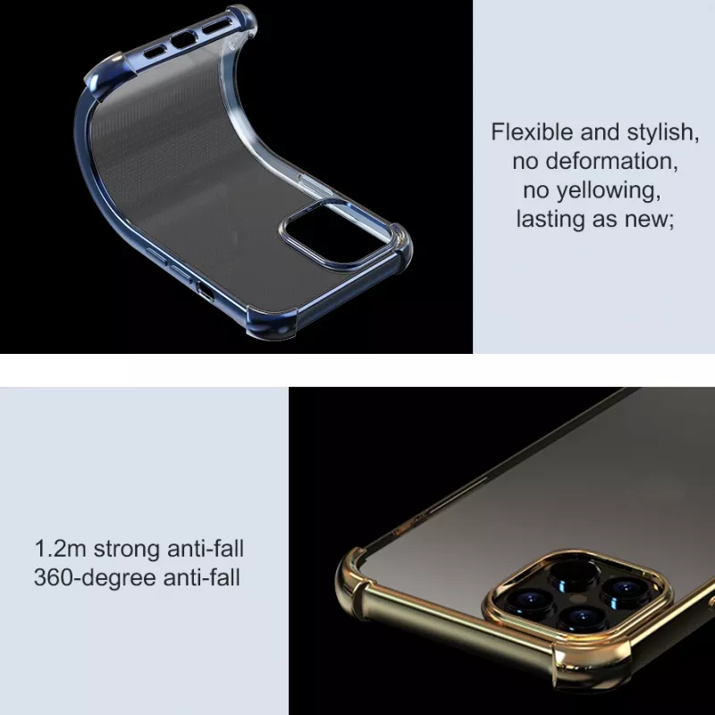 Soft case Devia iPhone 12 Pro Max — triecienizturīgs spīdīgs sudrabs