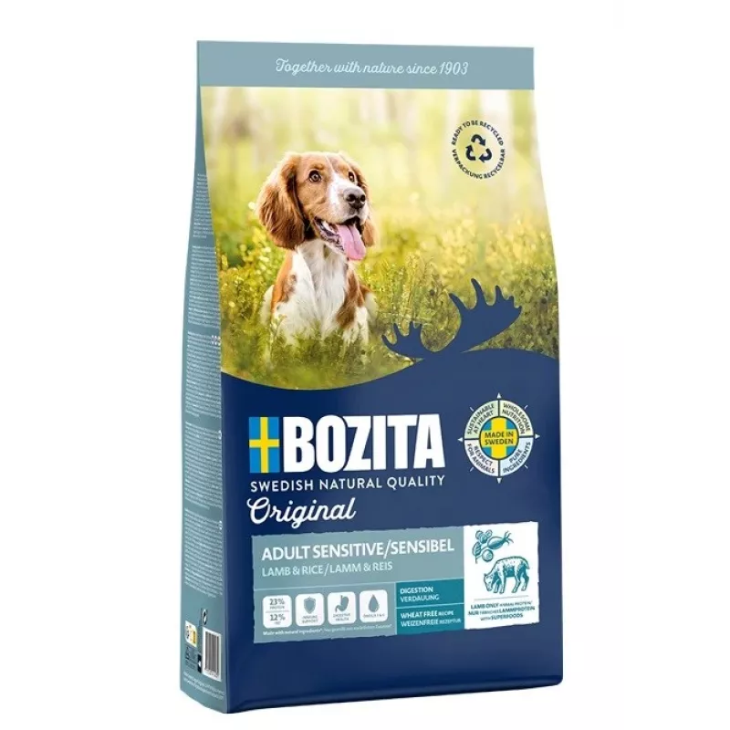 BOZITA Oriģināls Sensitive Digestion Lamb and rice - sausā suņu barība - 12kg