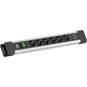 Strāvas pagarinātājs Bachmann CONNECTUS BM005920 — 6x CEE7 rozetes, 1x USB-A 22 W, 2,0 m kabelis