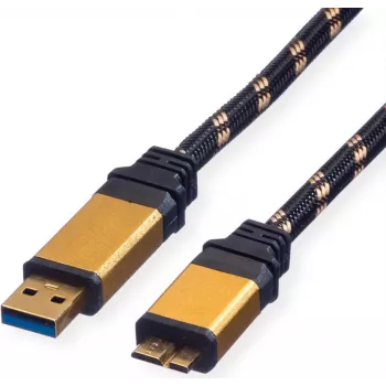 ROLINE Gold USB 3.0 kabelis, USB A - Micro B ST/ST 0,8m (11.02.8878)