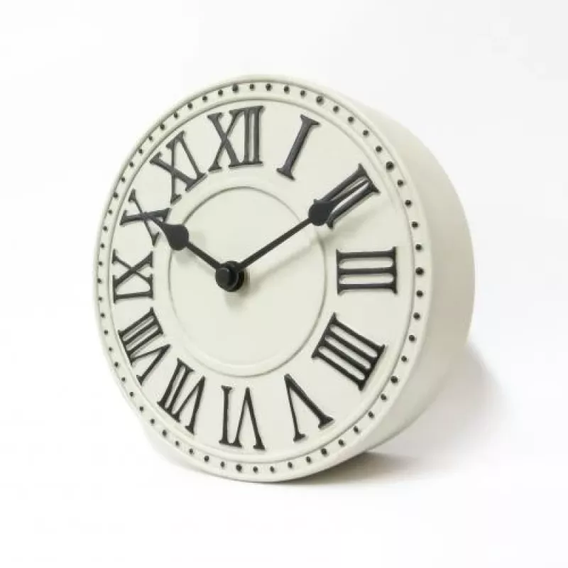 NeXtime klok 5187wi London Table, Ø16 cm, Wall, Balts/ Melns+B32